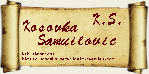 Kosovka Samuilović vizit kartica